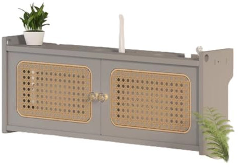 Router Rack, Caja Ocultar Router WiFi, Caja Router, Caja Router Pared, Soporte Router Pared, for TV, Router, Cable, Organizador De Cables, Caja De Almacenamiento(Grey,60 * 11.5 * 23cm)