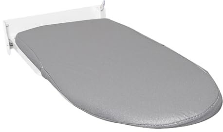 Tabla de planchar plegable montada en la pared con cubierta resistente al calor, pequeña tabla de planchar para apartamento, dormitorio, diseño de ahorro de espacio, color negro