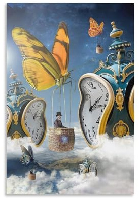 Salvador Dali Wandkunst-Drucke Poster (2) Leinwand Kunstposter und Wandkunst Bilddruck moderne Familiendekoration Poster 12x18 Zoll (30x45cm)