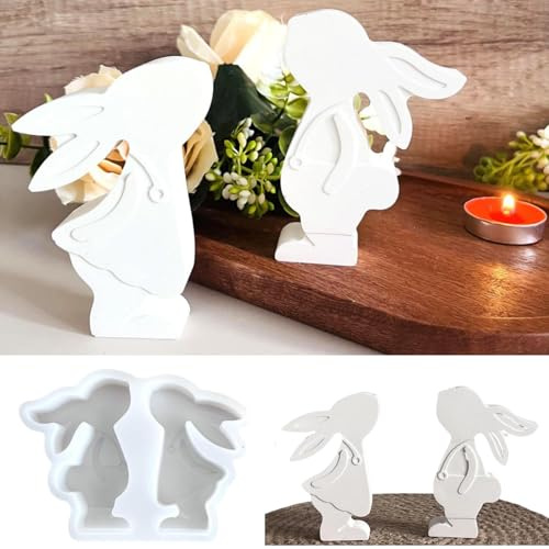 Silikonformen Gießformen Ostern, DIY Hasen Silikonform Ostern, Gießformen Silikon O-stern, Gieß-formen Silikon Frühling, Silikonform Frühling, Gießform F-rühling, für DIY Os-terdeko Handwerk (D)