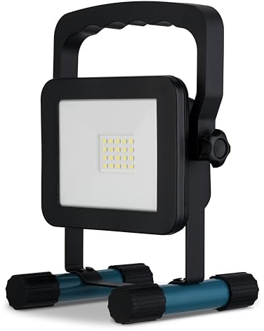 REV LED Arbeitsleuchte - 10W, 1400lm, IP54 (innen & außen), schwarz | Arbeitslampe mit Akku (2h Laufzeit)