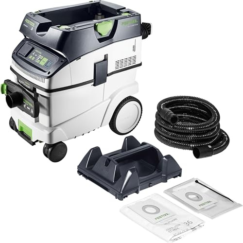 Festool CLEANTEC CTM 36 EI AC-PLANEX Mobile Dust Extractor 230V | Optimized for PLANEX long-reach sanders – AUTOCLEAN filter system, Bluetooth auto-start, touch control, 36 L capacity