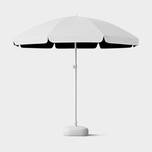 Ombrellone Da Giardino 180/220/240/260cm, Ombrellone Rotondo Da Balcone 8 Balene, Ombrellone Pieghevole Da Tavolo Mercato, Parasole Da Esterno Per Balcone Terrazza Spiaggia Piscina(White,2.4m/7.8ft)
