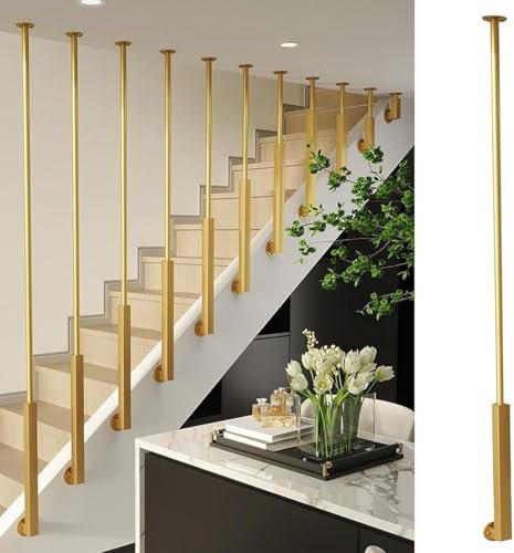 Pasamanos Escalera Barandillas Barandillas de hierro con tamaños y estilos personalizables para escaleras, barandillas domésticas para escaleras rectas e inclinadas, columnas con barandillas y tornill