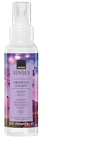 Avon Senses - Spray per il corpo Oriental Escape, 100 ml, fiori d'arancio e patchouli