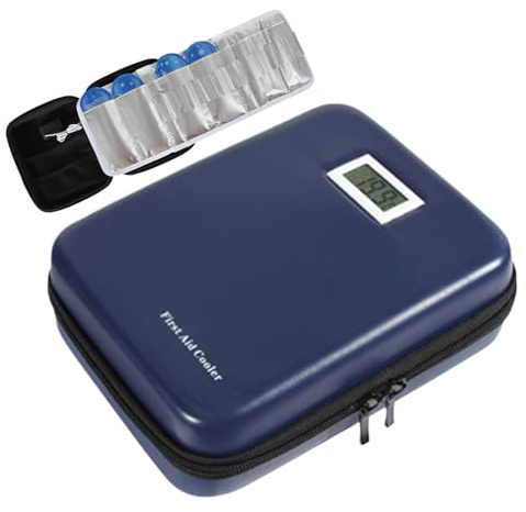 Scatola Frigo Con Display Temperatura Porta Farmaci Per Viaggio Giornaliero Auto Casa Escursioni Immagazzinamento | Borsa Termica - Borsa Termica per Congelati Fino a 12 Ore,