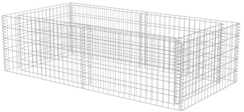 Gecheer Galvanized Steel Gabion Planter: Elegant, Stable Boundary for Your Garden or Patio - Weather Resistant, No Stones Included Model141624