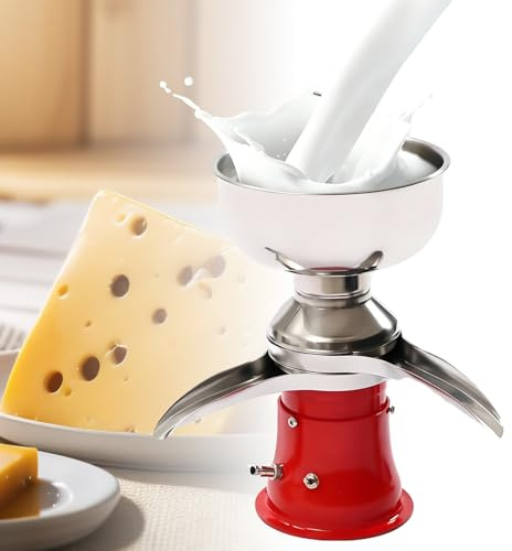 DNEPEI Separatore Elettrico di Panna per Latte Fresco, 50/100 l/h, Macchina centrifuga in Acciaio Inossidabile 304 da 30 W, converte Il Latte Intero in Panna e Latte scremato 50L/H