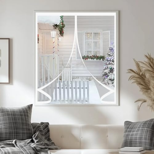Thermovorhang Kälteschutz 82 x 86 cm Winddichter Thermisch Winter, Wasserdicht Schalldämmender, Magnet Thermovorhang Vorhang Geeignet für Alle Fenstertypen, A