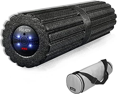 Vulken Extra Long 17” Vibrating Foam Roller 4 Speeds 3800RPM High Intensity Quick Charge Electric Foam Roller Tissue Massager for Muscle Recovery
