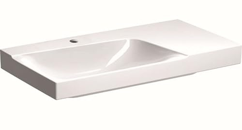 Geberit Xeno 2 Waschtisch, Ablagfläche rechts, mit Hahnloch, ohne Überlauf, 90x48 cm Weiss mit KeraTect, 500533011-500.533.01.1