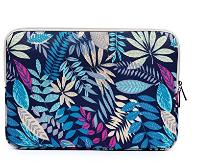 fdsmall Laptoptasche Schutzhülle Wasserdicht Neoprene, Laptop Sleeve Case Laptophülle Notebook Hülle Tasche für Acer/Asus/Dell/Lenovo/HP/Samsung (Blaue Blätter, 14 Zoll)