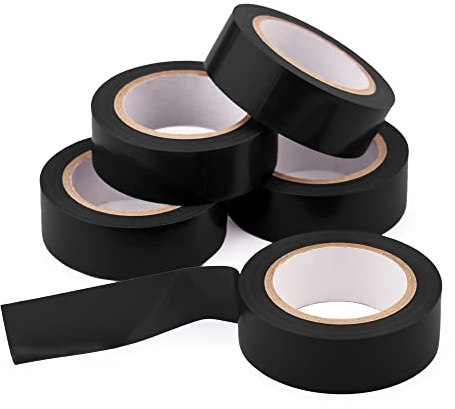 MIVOS Isolierband 19 mm x 10 m für Elektrische Isolierung - 5 Stück - Schwarz - PVC - Dichtungsband Selbstklebend - Wasserdicht Elektrisches Isoband 5er Pack
