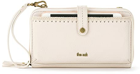 The Sak Iris Smartphone Crossbody Purse - Women's Cellphone Bag & Wallet For Everyday - Convertible Wristlet With Zipper in Stone/Leather