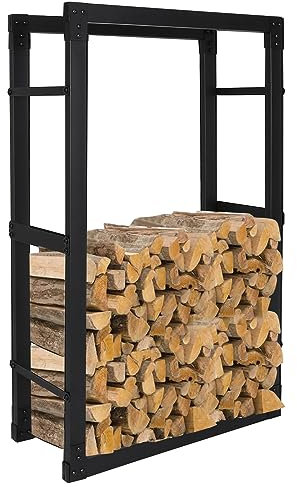 Ansobea 150x60x25cm Soporte de Madera Estante de Registro de Chimenea Leñera Registro de Leña para Interiores y Exterior Soporte de Almacenamiento de Madera para Chimenea y Estufa