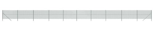 vidaXL Cerca de Alambre, Valla de Malla con Postes, Cercado de Cadena Eslabones, Borde para Recinto de Plantas de Jardín Patio, Verde 1,4x25 m