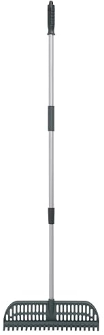 vidaXL Laubrechen 2-in-1, Rechen mit Teleskopstiel, Gartenrechen Harke mit Rutschfester Griff, Fächerbesen Rasenbesen Laubharke, Dunkelgrün 157cm PP