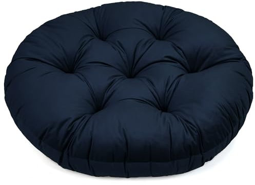 Ferocity Hängesessel Kissen, Polster Bodenkissen für Schwenksessel, Auflage für Baumwoll Hängeschaukel, Papasansessel, Hängekorb, Hängestuhl, Durchmesser 90 cm, Dunkelblau [114]