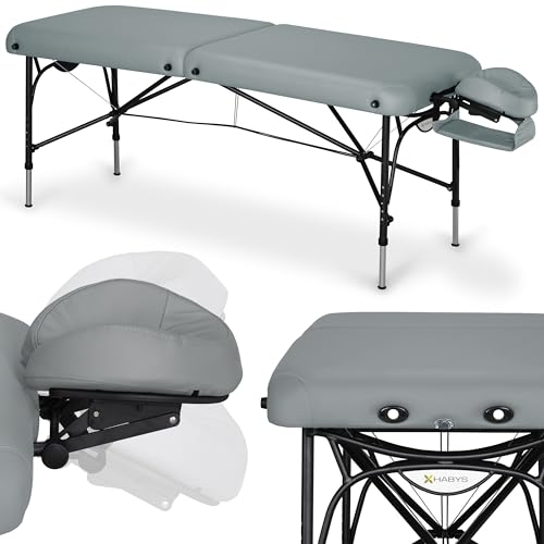 HABYS Smart 2 Zonen Aluminium Massageliege, Massageliege Klappbar, Massagetisch, Massagebank, Vollausstattung, 214 x 70 x 82 cm, Belastung bis 450 kg, MDR-Zertifizieriung