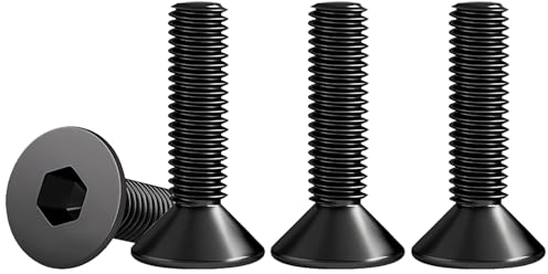 Drenky 25 Stück Senkkopfschrauben Schwarz Edelstahl V2A VA A2 Senkkopf Schrauben M6 X 20mm DIN 7991 / ISO 10642 Gewindeschrauben Rostfrei Steckdosen Schrauben Metrisches Regelgewinde