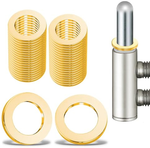 40 Stück Fitschenringe Zimmertüren Unterlegscheiben Türscharnier Montageringe Ohne Abriebspuren 10,20x 15.8 x 1.8mm, Massivem Messing