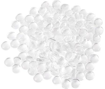 STOBOK 1 200 Stück Kristallklar rund Handvase Ohrring-Perlen-Charme Kristallfelsen Glasvase Edelstein Ornament Schmuckaufnäher runder Cabochon aus Glas Flecken Handbuch Dekorationen Patch