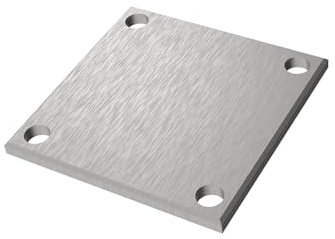 Sellon24® Pied de montage 92 x 92 mm - Ancrage au sol - Bride de sol - Plaque de sol pour 40 x 40 x 2,0 mm - Carré AISI 304, poli A/1980-092