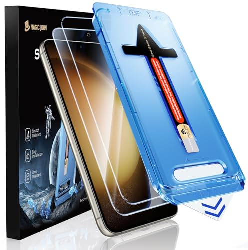 MAGIC JOHN 2 Stück für Samsung Galaxy S23 Plus/ S23+ für Bildschirmschutz (6,6 Zoll), Auto-Dust-Eliminierung, 9H, HD Klar, Bläschenfrei, Einfache Installation
