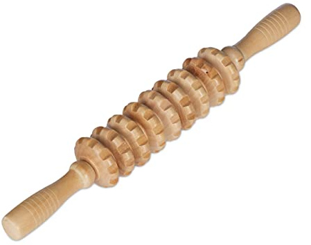 Relaxdays Massage Roller Holz, Massagestab mit 2 Griffen, manuelles Massagegerät für Rücken, Nacken, Arme & Beine, natur | manuelles Massagegerät für Rücken, Nacken, Arme & Beine