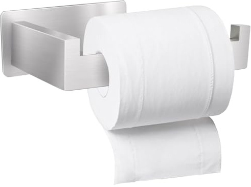 Toilettenpapierhalter ohne Bohren,Toilettenpapierhalter Selbstklebend Klopapierhalter,WC Papier Halterung Edelstahl Klorollenhalter zum Kleben,Klopapierhalter für Küche und Badzimmer (Silber)