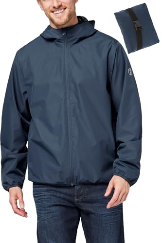 Chiemsee Regenjacke Herren wasserdicht und atmungsaktiv I Größe M I Leichte Regenjacke faltbar I Funktionsjacke Logo, Kapuze & Seitentaschen I Wasserdichte Jacke Herren in 3 Farben