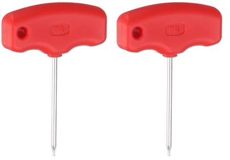 sourcing map 2 destornilladores Torx T8 CR-V de acero con mango en T para soporte de herramientas de espuma CNC