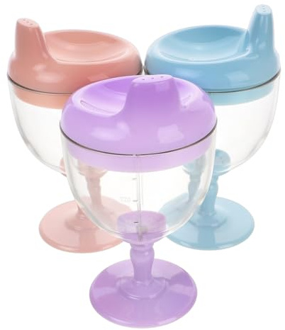 Ciieeo Lot De 3 Gobelets d'apprentissage Bébé Anti-Fuite avec Balance Tasses en Plastique Robustes pour Jus Et Lait Bouteille Réutilisable pour Enfant Apprentissage Autonome