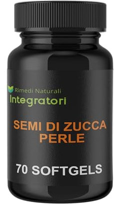 Semi Di Zucca 70 Perle | Softgels con Olio Spremuto a Freddo ricco in Acido Linoleico Acido Oleico Omega 3-6-9 | 1 Capsula Molle al Giorno