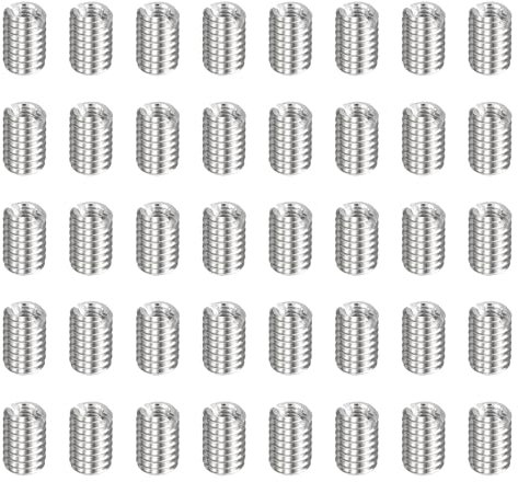 sourcing map 40pcs Thread Repair Inserts M4 x 0.7 Male to M2 x 0.4 Female Thread 6mm Long Stainless Steel Reducing Nuts Metric Self Tapping Sleeves Threaded Reducer Industrial Fasteners