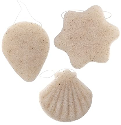 TOPPERFUN 3 Stück-Pack Konjak Gesichtsschwamm Reinigung und Peeling für Poren Make Up Entfernungsschwamm zum Waschen
