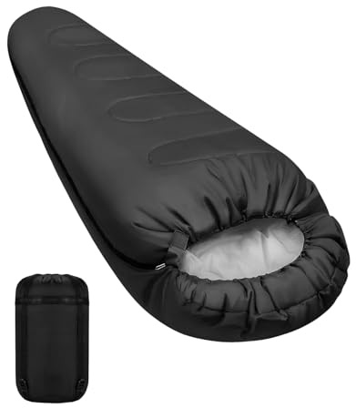 4-Season Warm Weather Mummy Sleeping Bag for Camping – Lightweight, Compact and Waterproof – Suitable for Adults, Teens and Kids – Great for Indoor, Outdoor, Hiking Easy to Carry & Machine Washable