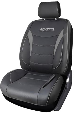 SPARCO Housse de siège Avant Premium 3D, exclusivité Amazon, PVC avec Rembourrage en Mousse de 5 mm, Lot de 3 pièces, Universelle et Facile à Nettoyer