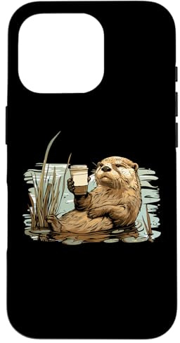 Lontre Caffè Mustelidi Fiume Lontra Mare - Carnivori Lontre Custodia per iPhone 16 Pro