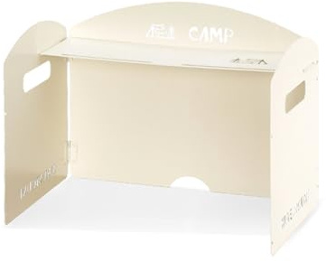 Protector contra el Viento Plegable para Acampar, Estufa de Gas portátil, Pantalla a Prueba de Viento para cocinar en Barbacoa (Blanco)