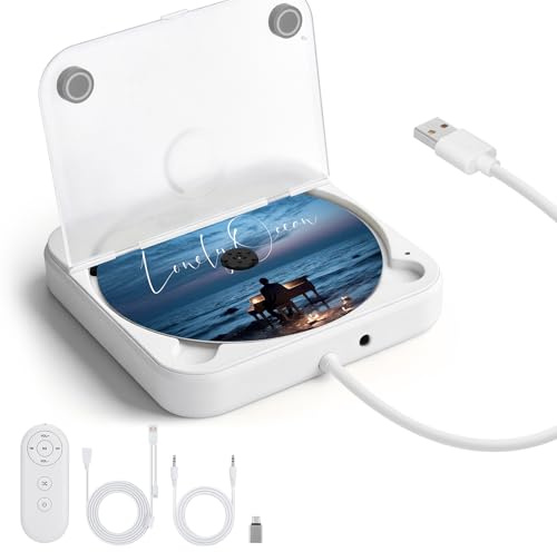 Bärbar CD-spelare för bil med USB/AUX-port, MYPIN extern CD-spelare kompatibel med bilradio, bärbar dator, TV, dator, universell för fordon, stöder CD/CD-MP3/CD-RW/CD-R/CD-WMA/CD-WAV