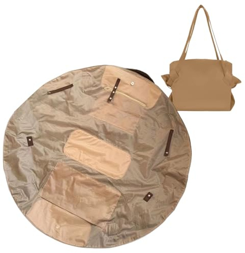 Eco Bärsäckar – Stapelbart paket, hopfällbar skolväska, resehållare | Canvashållare, fickförvaring under sjön dagsutflykter grill gemenskapsmässor helgspår trädgård uteplatser visar evenemang, Khaki