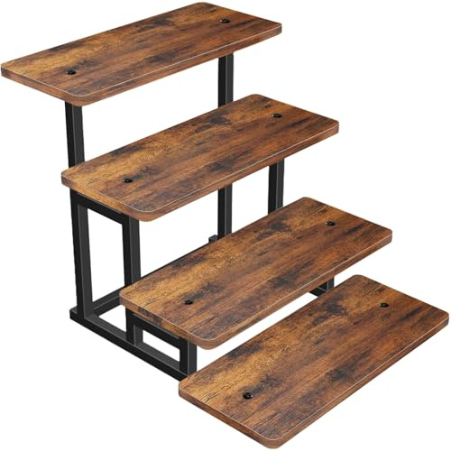 HENAYUK Cupcake Stand for 50 Cupcakes, 4 Tier Wooden Risers Display Stands Stepped Dessert Table Display Set with Metal Frame Tiered Organizer for Party Food Display