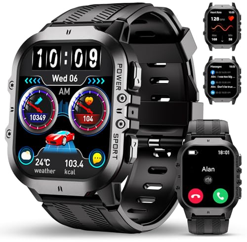 OUKITEL Montre Connectée Homme,1.96 HD Smartwatch avec Appel Bluetooth,100+ Mode Sportifs,Montre Sport pour Surveiller Cardio,Podometre,Sommeil,SPO₂,Étanche 5ATM,Montre Homme pour Android iOS