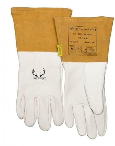 WELDAS DEERSOsoft, WIG-Schweißhandschuhe 10-2304, Grain Soft Deerskin, Very Soft Feeling (9,5 (XL))