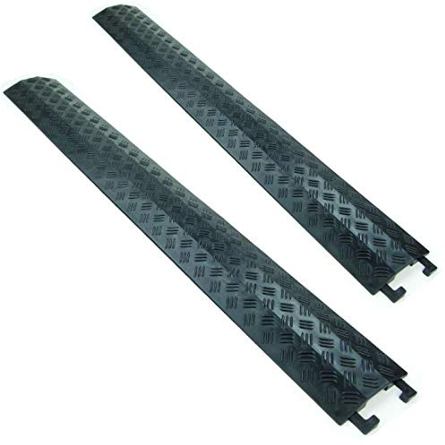 2 Stück 1 Kanal PVC Kabelbrücke SCHWARZ Schlauchbrücke Kabelkanal für Fußgänger/Radfahrer/Büro usw.