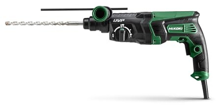 HiKOKI Bohr- & Meißelhammer DH28PCY2, 850W SDS-plus Kombihammer, 3.0 J | Bohrleistung 28 mm in Beton, Antivibrationssystem UVP, im Transportkoffer, Schlagstopp zum Bohren in Holz & Metall, 2.9 kg