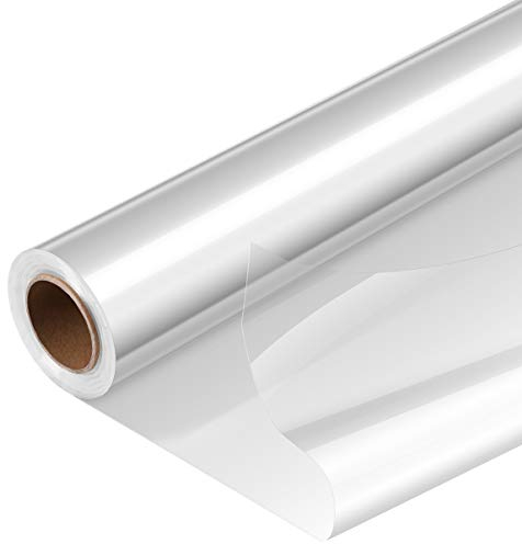 STOBOK Klares Cellophan Rolle,Entfaltete Breite 86CM x 30M Transparente Geschenkpapier 3.0 Mil Dicke Folienrolle zum Einwickeln von Geschenkkörben,Transparentpapier Blumenfolie Geschenkfolie