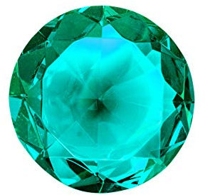 Yeti-Gold farbiger 12 cm extragroßer Glasdiamant | glamouröse Deko | Deko-Diamant | Diamantkristall | Dekostein | Tischdeko | Diamant | Kristall | Hochzeitsdeko | Briefbeschwerer | Brillanten (türkis)