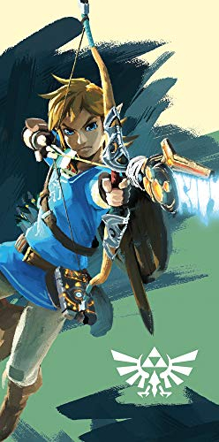 The Legend of Zelda Badetuch Link Arrow 75x150cm 100% Baumwolle Velours-Qualität Handtuch Badelaken Strandlaken Strandtuch Saunatuch Hyrule Triforce Breath of the Wild Ocarina pass. zur Bettwäsche